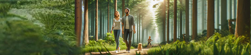 Balade en forêt, joie et sérénité